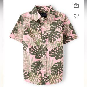 NWT Matching Family Tropical Poplin Button Up Shirt - Rose Pottery